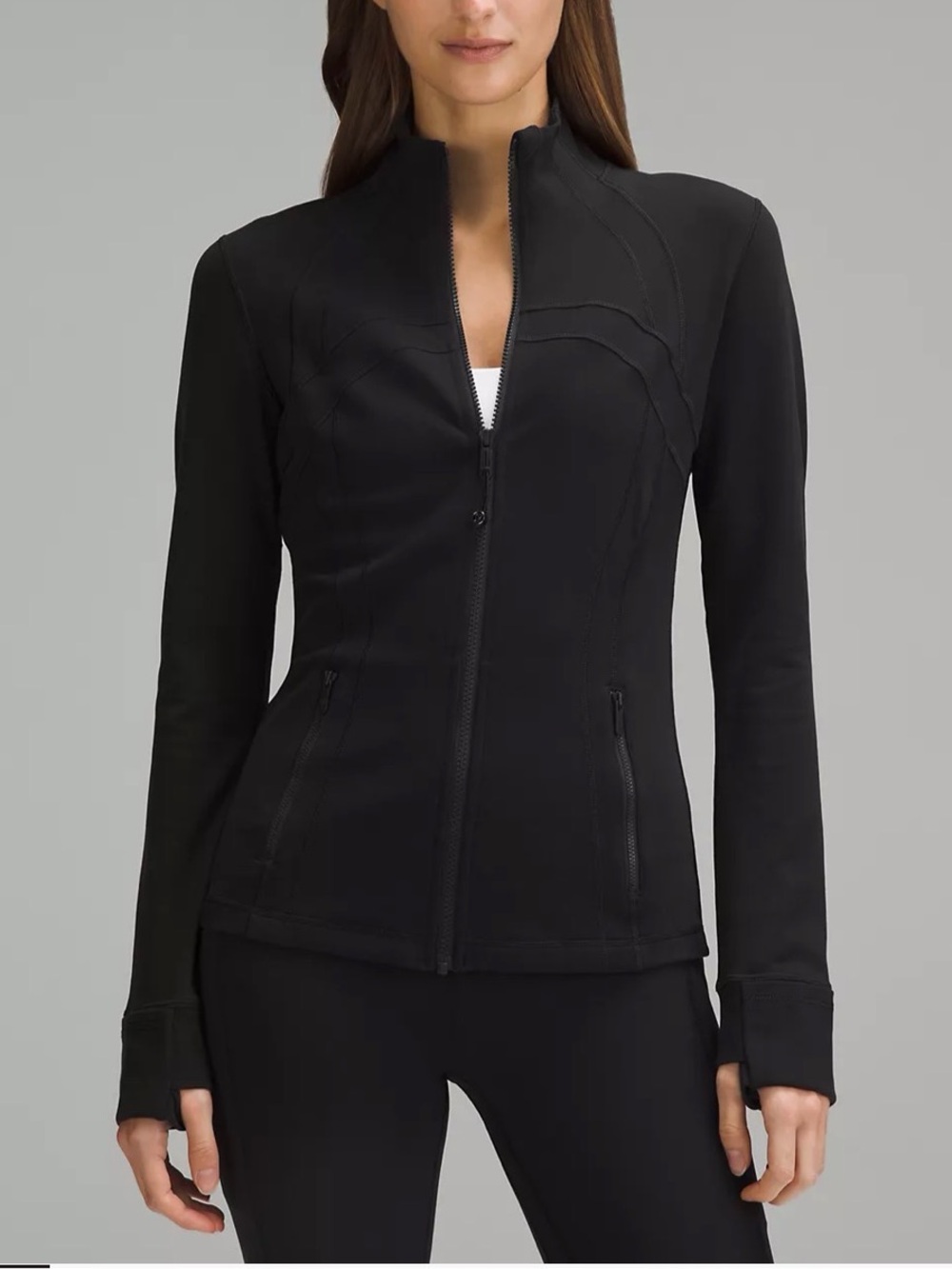 lululemon athletica Black Fitted Zip-Up Bomber Jacket